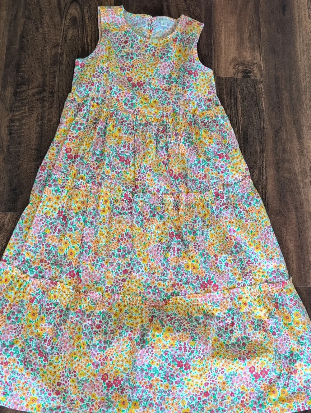 J. Crew Floral Tiered Sundress in Yellow, Pink & Green